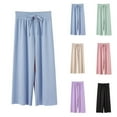 thumbnail image 1 of Ashirexll Wide Leg Pants, Summer Pants, 2-14Y Girls Pants Elastic Waist Drawstring Trousers Summer Loose Casual Sports Straight and Wide Leg Pants, 1 of 7