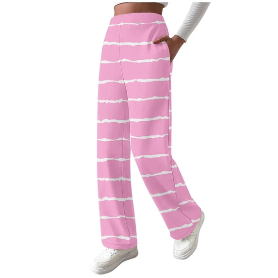 Ashirexll Wide Leg Pants for Women, Winter Women Pants, Fashion Casual Solid Color Fleece Lined Winter High Waist Wide Leg Loose Pockets Trousers