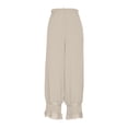 thumbnail image 1 of Ashirexll Wide Leg Pants for Women, Winter Women Pants, Solid Color Hollow Lace Comfortable Trousers with Elastic Waist and Fashionable, 1 of 4