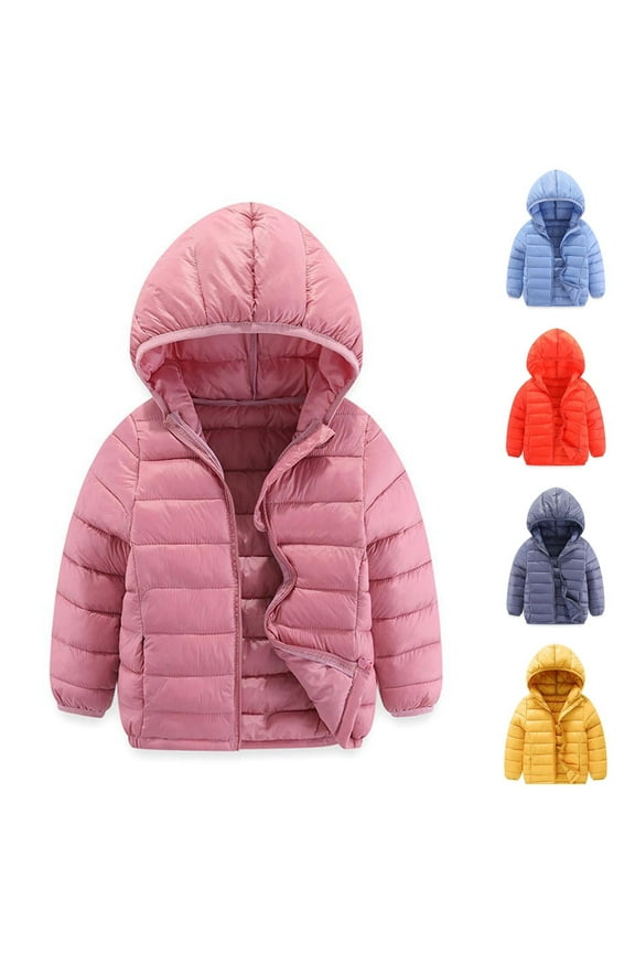 Winter Coats for Girls, Kids Winter Coat, 3-16 Years Girls Winter Coat Fashion Lightweight Down Jacket Long Sleeve Hooded Casual Fall Jackets