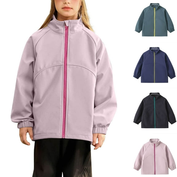 Ashirexll Winter Coats for Girls Long Sleeve Tops Casual Jackets 4-16 Years Winter Long Sleeved Sportswear Casual Jacket Warm