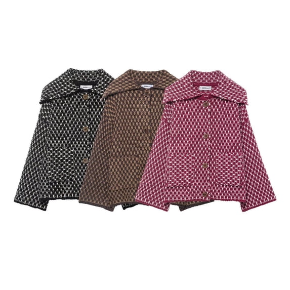 Ashirexll Winter Coats for Women Loose Long Sleeve Button Front and Knit Fabric Cardigan