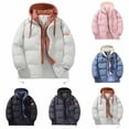 thumbnail image 1 of Ashirexll Winter Coats for Women, Zip up Hoodie Women, Fashion Women's Long Sleeve Solid Color Zip Up Drawstring Hooded Winter Puffer Coat, 1 of 3