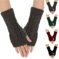 thumbnail image 1 of Ashirexll Winter Gloves Women, Fingerless Gloves for Women, Women Winter Wrist Arm Warmer Solid Knitted Long Fingerless GMitten, 1 of 5