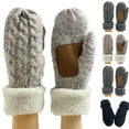 thumbnail image 1 of Ashirexll Winter Gloves Women, Warm Gloves, Unisex Knitted Wool Cover Outdoor Windproof Thickened Adult Finger Gloves, 1 of 7