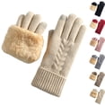 thumbnail image 1 of Ashirexll Winter Gloves Women, Warm Gloves, Winter Double Layer Velvet Padded Wrap Knitted Gloves for Ladies, 1 of 3
