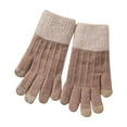 thumbnail image 1 of Ashirexll Winter Gloves Women, Warm Gloves, Winter Solid Color Touchscreen Medium Long Knit Gloves for Ladies, 1 of 4