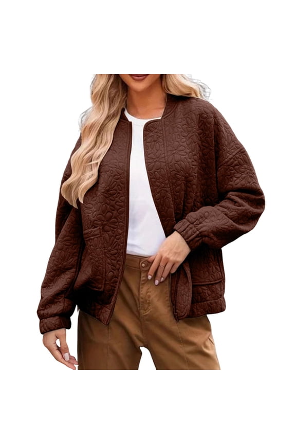 Winter Jackets for Women, Winter Coats for Women, Coats for Women Long Sleeve Zip Front Pocket Jacket Coat