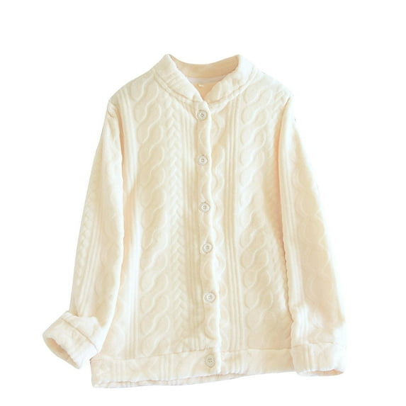 Ashirexll Winter Pajamas for Women, Fuzzy Pajamas for Women, Fashion Solid Color V-Neck Long Sleeve Tops Elastic Home Sleepwear Loungewear