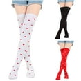 thumbnail image 1 of Ashirexll Winter Socks for Women, Knee High Socks for Women, Striped Mid Calf Cotton Blend Everyday, 1 of 7