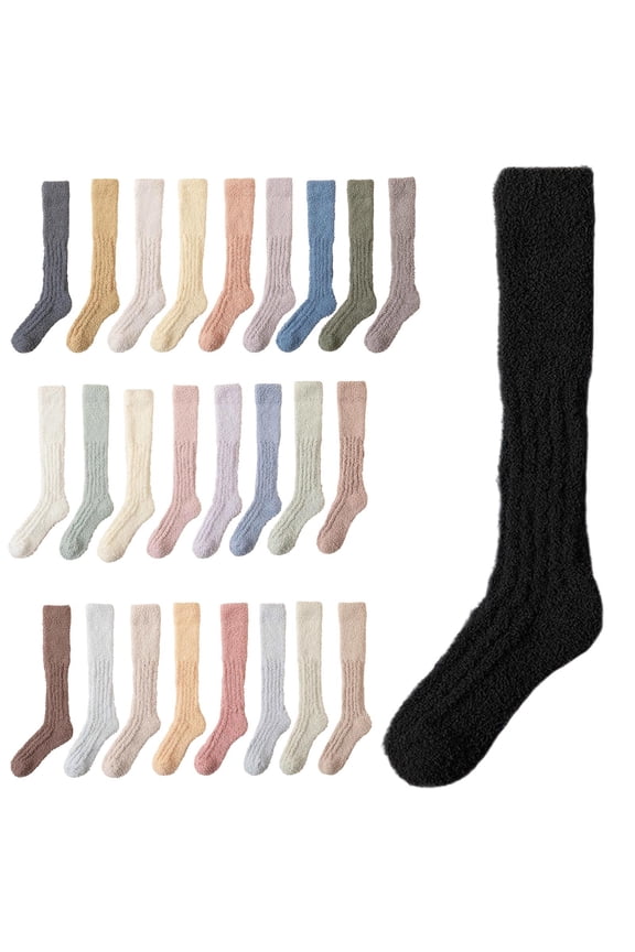Winter Socks for Women, Knee High Socks for Women, Winter Warm Fleece Lined Cozy Soft Thick Fuzzy Christmas
