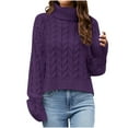 thumbnail image 1 of Ashirexll Winter Sweaters Pullover Sweaters for Women Fashion Long Sleeve Round Neck Loose Pullover Tops Blouse Knitted Sweater, 1 of 6