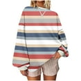 thumbnail image 1 of Ashirexll Winter Tops Womens Long Sleeve Tops Casual Crewneck Sweatshirts Oversized Sweatshirt For Printed Round Neck Loose Blouse Long Sleeve Fashion Tops, 1 of 5