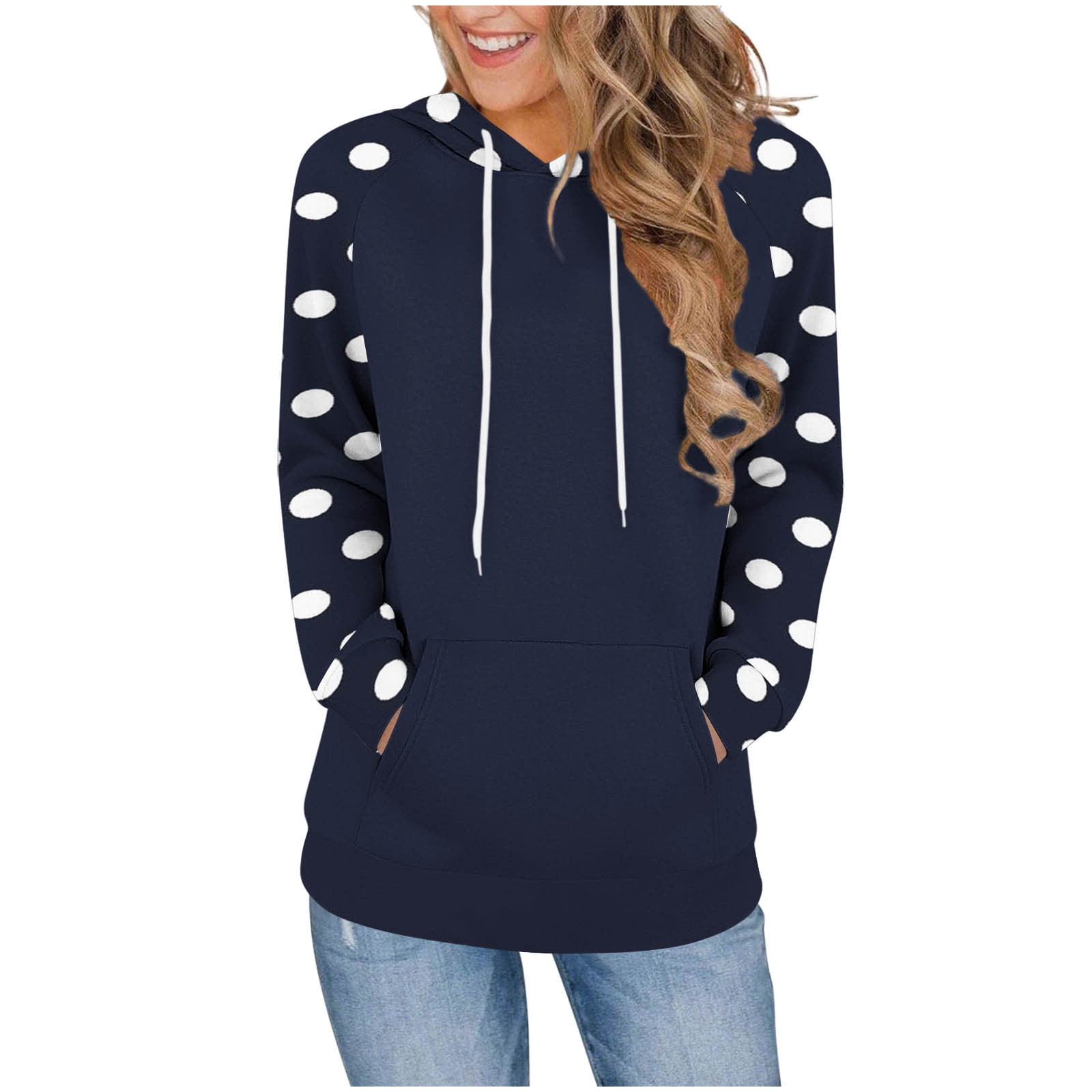 Ashirexll Winter Tops Womens Long Sleeve Tops Casual Zip Up Hoodie ...