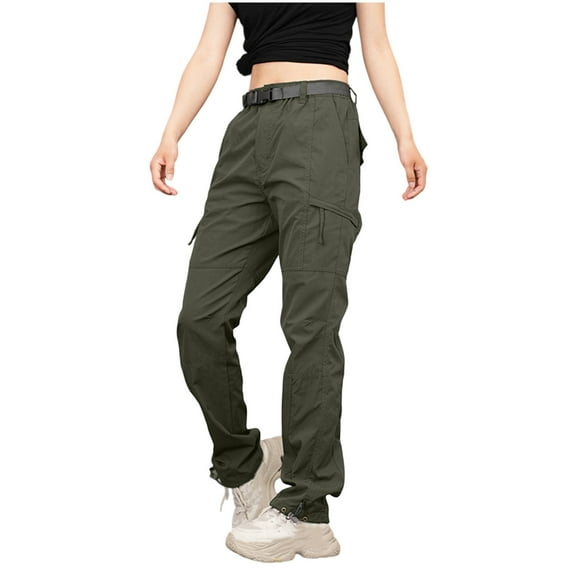 Ashirexll Winter Women Pants Casual Pants Thick Windproof Waterproof Outdoor Straight Leg Multi Bag Work Trousers