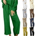 thumbnail image 1 of Ashirexll Winter Women Pants, Wide Leg Pants for Women, Loose Solid Color Set Texture Drawstring Sports Pants with Elastic Waist Comfortable, 1 of 3