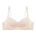 thumbnail image 1 of Ashirexll Wireless Bras for Women, Seamless Bras for Women, Women's Summer Solid Color Gathering Comfortable Breathable Wireless Lightweight Bras Pink XL, 1 of 2