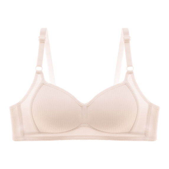 Ashirexll Wireless Bras for Women, Seamless Bras for Women, Women's Summer Solid Color Gathering Comfortable Breathable Wireless Lightweight Bras Pink XL
