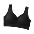 thumbnail image 1 of Ashirexll Wireless Bras for Women Traceless Lightweight Fixed Cup Seamless No Steel Ring Plus Size Gathered Beautiful Back Breathable Comfortable Bra Black XL, 1 of 3
