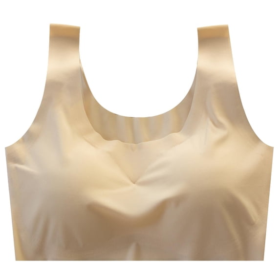 Ashirexll Wireless Bras for Women Ultra-Thin Breathable Comfortable Soft No Steel Ring Seamless Push-Up U-Shaped Beautiful Back Underwear Everyday Gathering Bras Beige XL