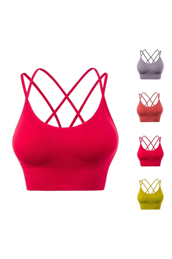 Wireless Bras for Women, Sports Bras for Women Large Bust, Yoga Sleeveless Cold Shoulder Casual Solid Color Tank Top Blouse
