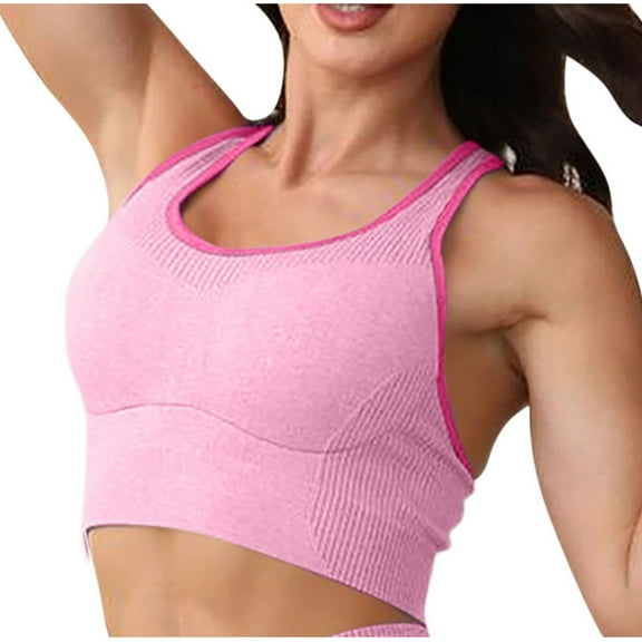 Ashirexll Wireless Bras for Women, Workout Bras for Women, Fashion Solid Color Seamless Back Yoga Top for Shaping and Support