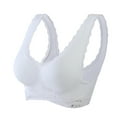 thumbnail image 1 of Ashirexll Wireless Push up Bra, Bra for Big Busted Women, Breathable Comfortable Gathering Lace Sexy Bras White L, 1 of 7
