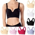 thumbnail image 1 of Ashirexll Wireless Sports Bras for Women Large Bust Push Up Shockproof Yoga Fitness Running Support Fashion Casual Solid Color Bra, 1 of 7
