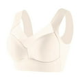 thumbnail image 1 of Ashirexll Women's Bras Full Coverage Lace Vest Underwear T Shirt Bra Wire Free Everyday Bra Beige A 4XL, 1 of 2