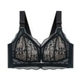 thumbnail image 1 of Ashirexll Women's Bras No Underwire, Plus Size Solid Color Lace Breathable Hollow Out Mesh Lightweight Bra Underwear No Rims Black 3XL, 1 of 2