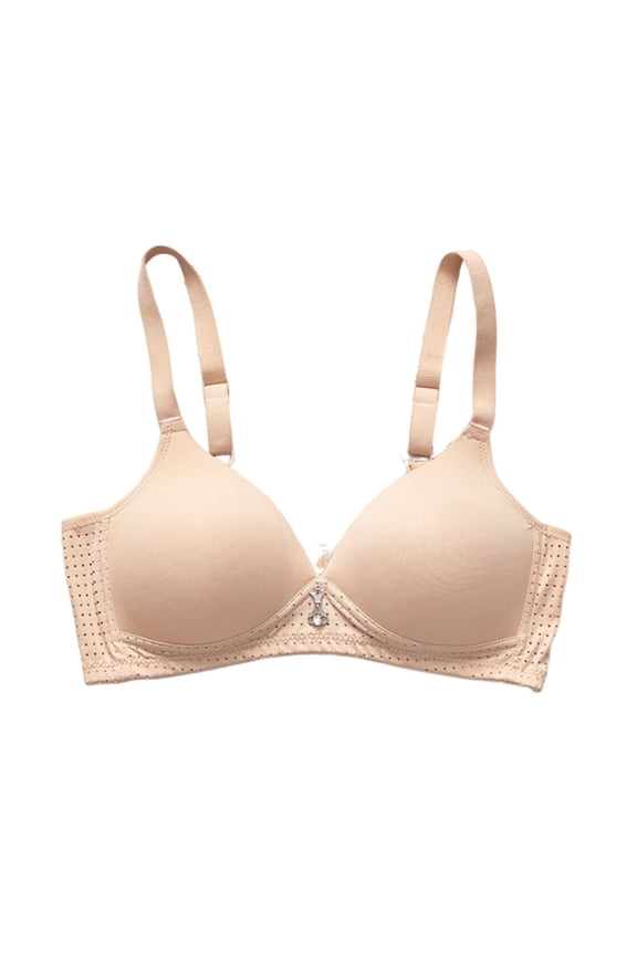 Wireless Bras for Women, Plus Size Everyday Bras, Lace-free Thin Cups Side-folded Breasts Big Breasts and Small Underwear