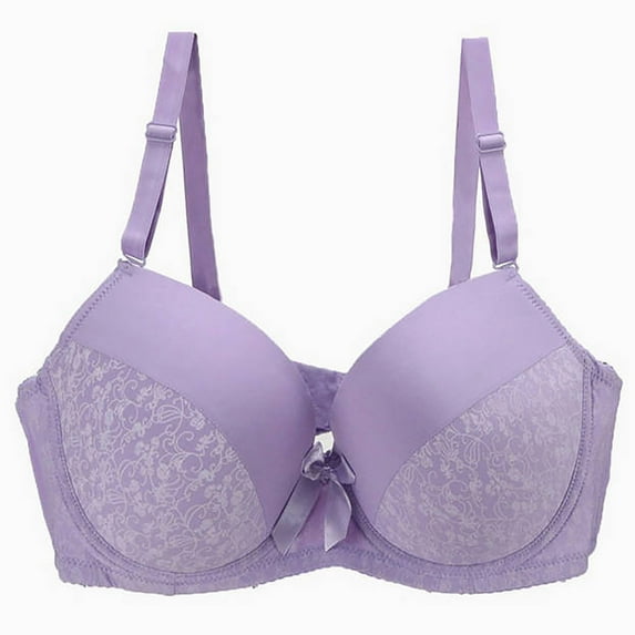 Ashirexll Wireless Bras for Women Plus Size Everyday Bras Women's Plus Size Seamless Push Up Lace Bra Comfortable Breathable Base Underwear