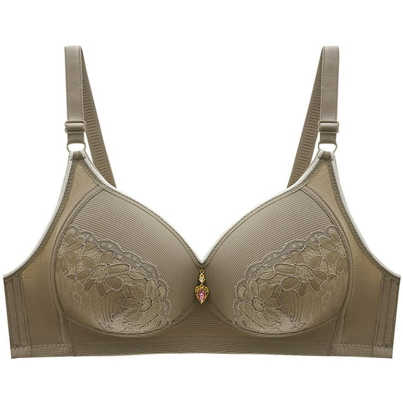 Ashirexll Wireless Bras for Women, Plus Size Everyday Bras, Solid Color Thin Style Ventilate Back Buckle Bra without Steel Rim