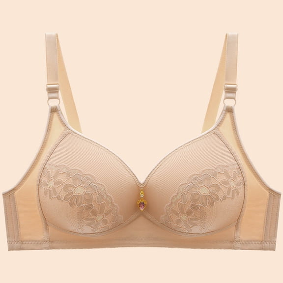 Ashirexll Wireless Bras for Women, Plus Size Everyday Bras, Solid Color Thin Style Ventilate No Buckle Bra without Steel Rim