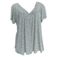 thumbnail image 1 of Ashirexll T Shirts for Women, V Neck Tops for Women, Plus Size Tops Short Sleeve Blouses Flowy Summer Tunic Tops Gray C 3XL, 1 of 4