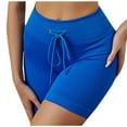 thumbnail image 1 of Ashirexll Women's Shorts Clearance! High Waisted Shorts Women, Solid Color Casual Sports High Waist Drawstring Shorts Blue L, 1 of 4
