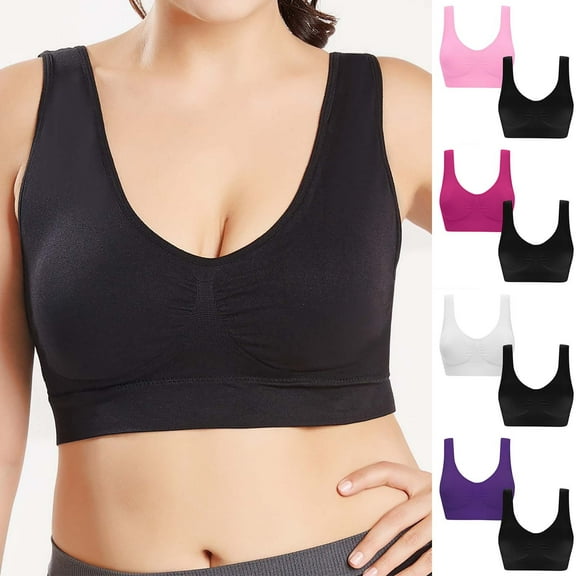 Ashirexll Women's Bras no Underwire Sports Bras for Women Large Bust Fashion Women's Solid Color Seamless Back Yoga Bra Shaping and Breast Collection Cingerie Sports Bras