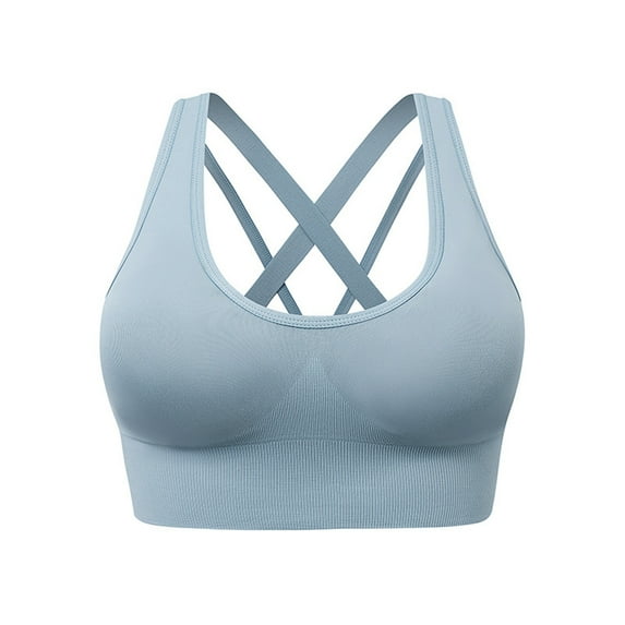 Ashirexll Women's Sports Bras, Sports Bras for Women Large Bust, Women Plus Size Solid Color Back Sports Bra Fitness Clothes Running Drying Yoga Underwear