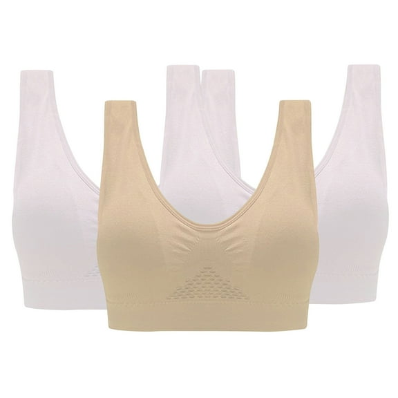 Ashirexll Women's Sports Bras, Sports Bras for Women Large Bust, 3-Pack Women Sports Bra without Support Yoga Running Underwears
