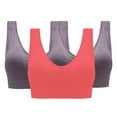 thumbnail image 1 of Ashirexll Women's Sports Bras, Sports Bras for Women Large Bust, 3-Pack Women Sports Bra without Support Yoga Running Underwears, 1 of 5