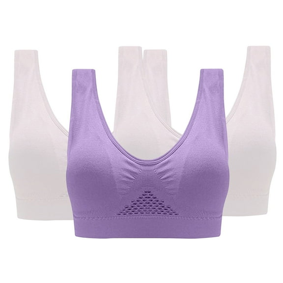 Ashirexll Women's Sports Bras, Sports Bras for Women Large Bust, 3-Pack Women Sports Bra without Support Yoga Running Underwears