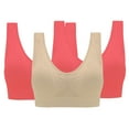 thumbnail image 1 of Ashirexll Women's Sports Bras, Sports Bras for Women Large Bust, 3-Pack Women Sports Bra without Support Yoga Running Underwears, 1 of 6