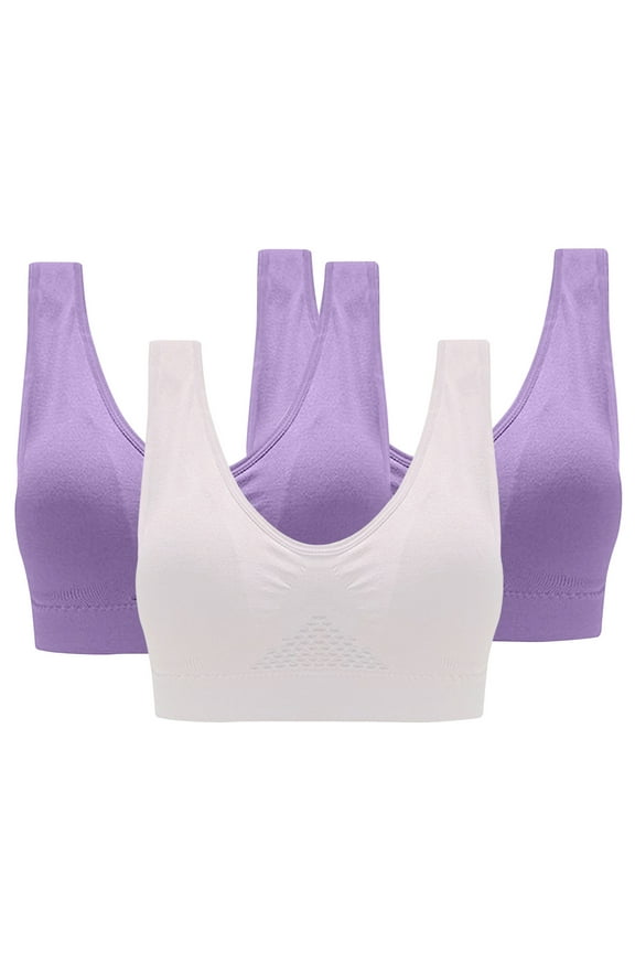 Women's Sports Bras, Sports Bras for Women Large Bust, 3PC Sports Bra without Support Yoga Running Underwears