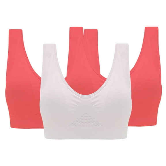 Ashirexll Women's Sports Bras, Sports Bras for Women Large Bust, 3-Pack Women Sports Bra without Support Yoga Running Underwears