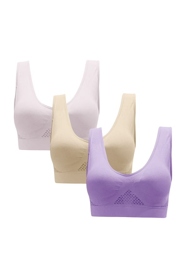 Women's Sports Bras, Sports Bras for Women Large Bust 3PC without Support Yoga Running Underwears