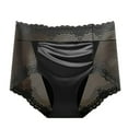 thumbnail image 1 of Ashirexll Women's Underwear Clearance Sale! Plus Size High Waist Tummy Butt Lifting Solid Color Lace Breathable Underwear Briefs Black XXL, 1 of 4