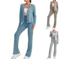 thumbnail image 1 of Ashirexll Womens 2 Piece Outfits, Womens Winter Sets, Casual Fashion Comfortable Cardigan Button Up Long Sleeve Top and Pants Set, 1 of 7