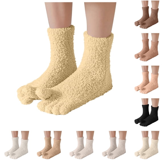 Ashirexll Womens Ankle Socks, Fuzzy Socks for Women, Solid Color Thick Velvet Plush Soft Everyday