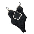 thumbnail image 1 of Ashirexll Womens Bathing Suits Fashion Conjoined Casual Backless Split Beach Bikinis Solid Color Swimsuit, 1 of 6