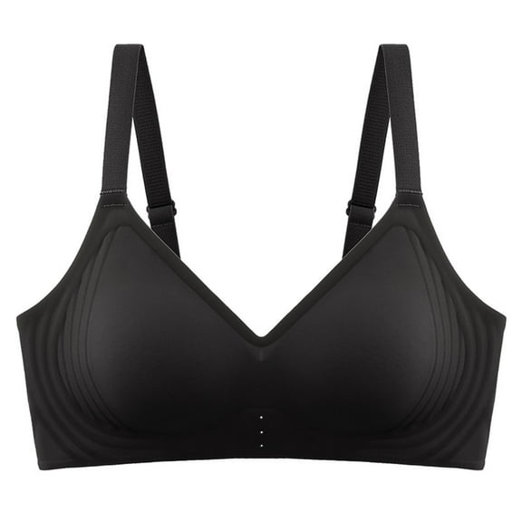 Ashirexll Womens Bras No Underwire, Seamless Bras for Women, Women's Solid Color Comfortable Breathable Seamless Lightweight Bras Black M